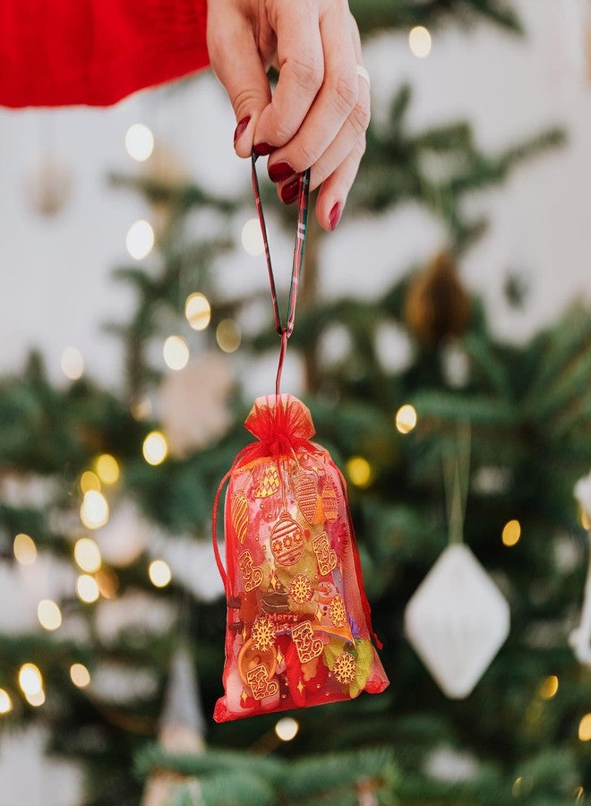 WorldBazaar 30PCS Christmas Organza Bags 4 x 6 Small Christmas Candy Bags with Drawstring Goodie Bags for Wedding Holiday Party Decoration - Image 4